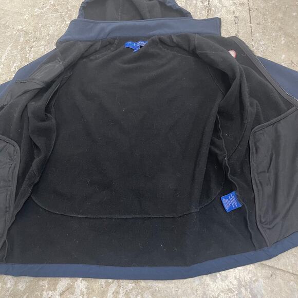 HEB Employee Jacket Mens Medium Blue Black Full Zip Soft Shell Hooded Lined - Picture 7 of 11